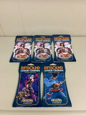 Riftbound League of Legends Origins TCG Lot 5 Sleeved 14-Card Booster Packs New